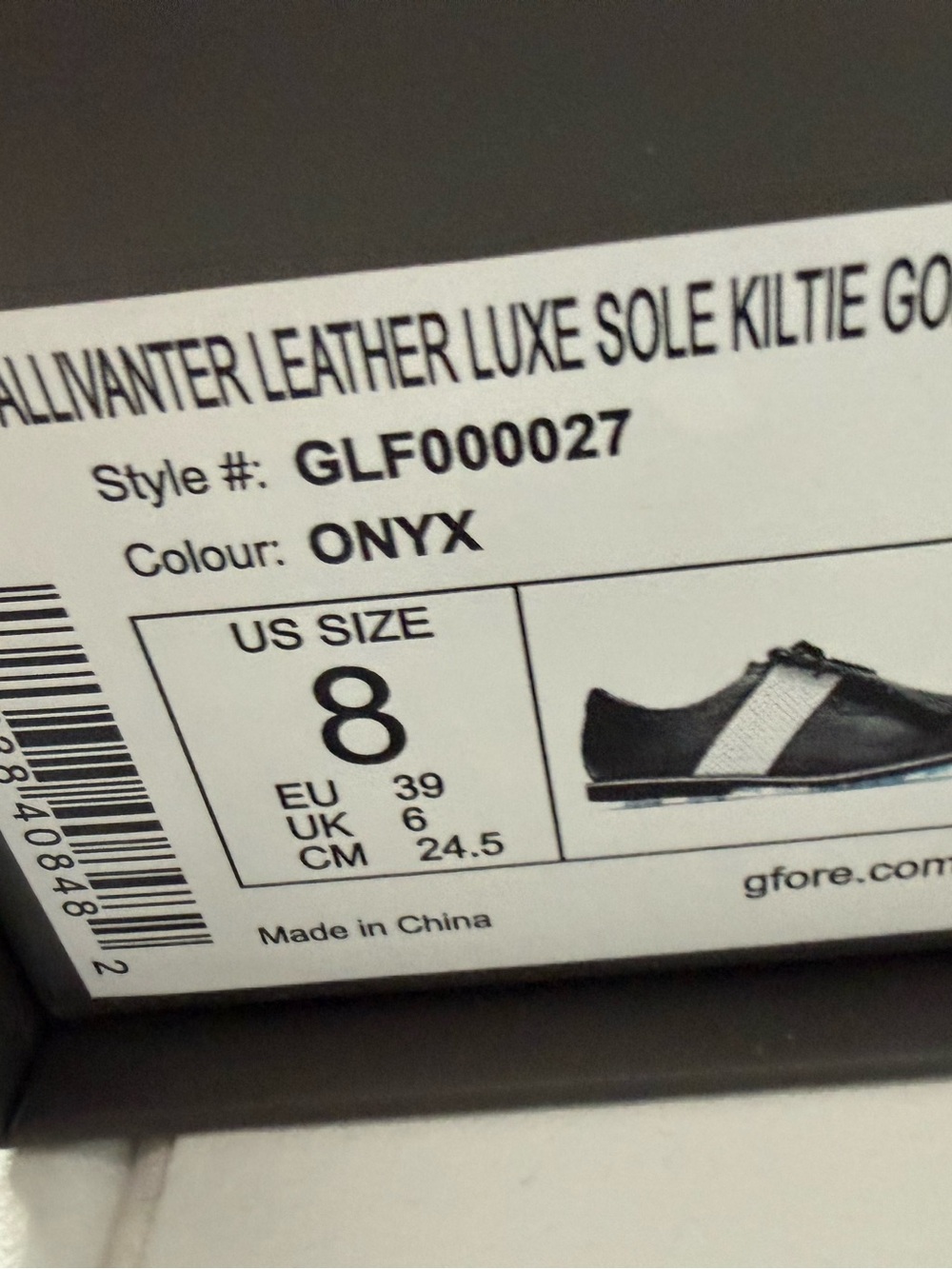 G/FORE GFORE GALLIVANTER PERFORATED LEATHER KILTIE GOLF SHOE Women 8M Black NEW - Picture 6 of 7